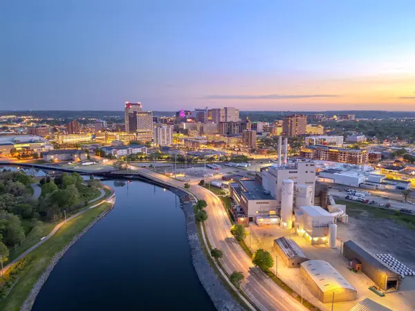 stock image Rochester, Minnesota, USA Cityscape over the Zumbro River