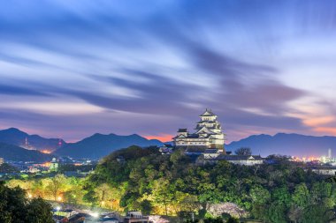 Şafakta Himeji Kalesi Himeji, Japonya.