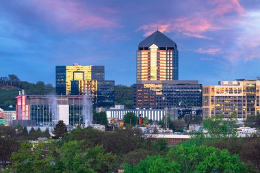 Bloomington, Minnesota, ABD şafak vakti şehir manzarası.