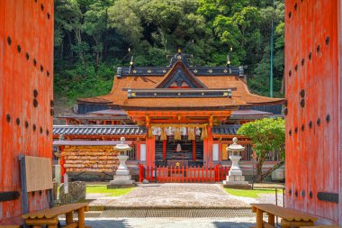 Wakaura, Wakayama, Japan at Tenmangu Shrine's entrance staircase and gateway. clipart