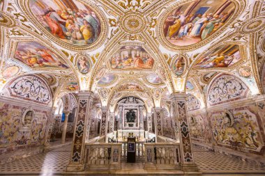 SALERNO, ITALY - OCTOBER 13, 2022: Salerno Cathedral in the crypt of Saint Matthew. clipart