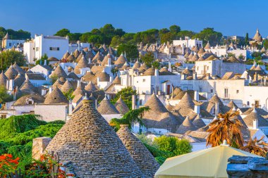 Alberobello, Italy old town view with traditional trullo Houses.