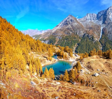 Lac Bleu in Arolla, Switzerland at the bottom of the Val d'Herens. clipart