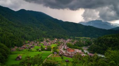 Ogimachi, Shirakawa, Japonya Öğleden sonra.