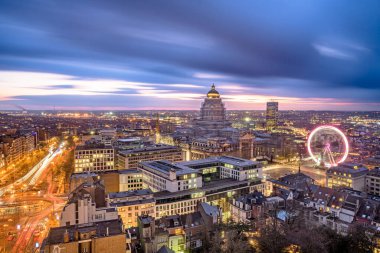 Brussels, Belgium cityscape at Palais de Justice during twilight. clipart