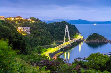 The Okuwakao Bridge in Wakayama, Japan at Blue Hour. clipart