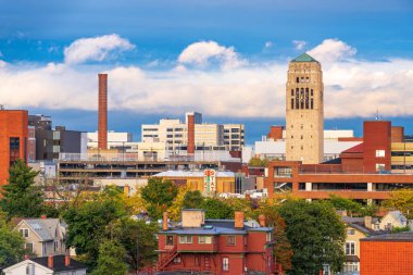 Ann Arbor, Michigan, ABD şehir silüeti öğleden sonra.