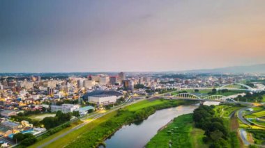 Toyotashi, Aichi, Japonya 'da sabah.