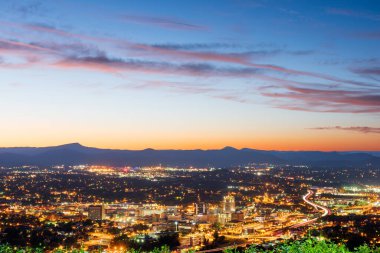 Roanoke, Virginia, USA downtown skyline at dusk. clipart