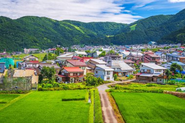 Nozawa, Japan farming community in summer. clipart