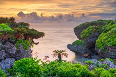 Okinawa, Japonya 'nın doğal kıyı şeridi..