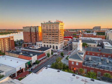 Wilmington, Kuzey Carolina, ABD Şehir merkezi Sabah ufuk çizgisi.