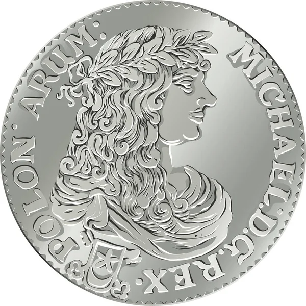Michal Korybut Wisniowiecki Den Crown Zloty Nin Ters Vektörü 1671 — Stok Vektör