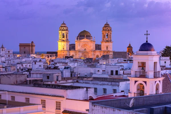 Uitzicht Kathedraal Van Santa Cruz Cadiz Andalusië Spanje — Stockfoto