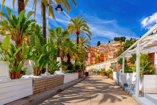 Walking Alley Sea Old Part Town Menton French Riviera France — Stock Photo, Image