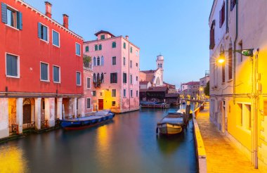 San Trovaso canal with a bridge at dawn in the Dorsoduro district of Venice, Italy clipart