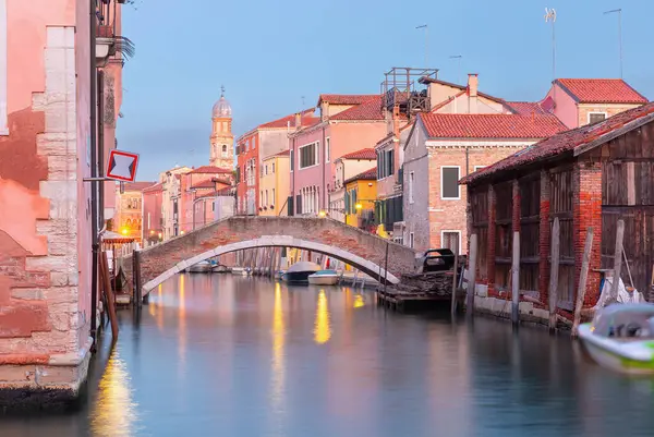 stock image San Trovaso canal with a bridge at dawn in the Dorsoduro district of Venice, Italy