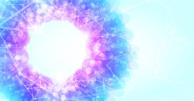 Pleksus efektli renkli geometrik arkaplan.