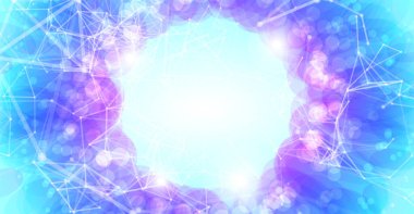 Pleksus efektli renkli geometrik arkaplan.