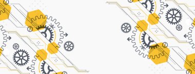 Soyut teknoloji geçmişi. Cogwheels Sanat teması. Vektör illüstrasyonu