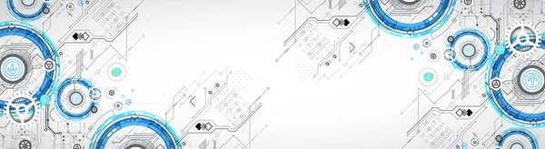 Concept Technologie Abstrait Carte Circuit Imprimé Arrière Plan Couleur Ordinateur — Image vectorielle
