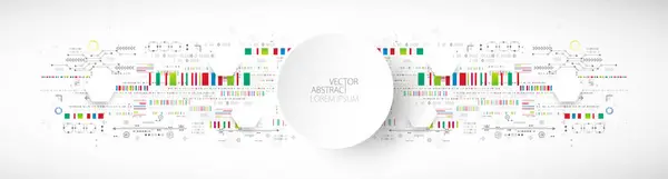 Abstract Technology Concept Circuit Board High Computer Color Background Vector — Stock Vector