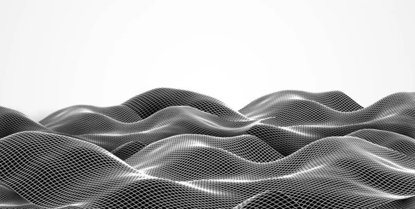Абстрактні Хвилі Виконані Стилі Дротяної Рамки Шаблон Презентації Науки Техніки — стоковий вектор