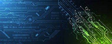 Teknolojik ve bilimsel konularda soyut bir geçmiş. Dijital kod kullanan çeşitli teknik detaylar. Vektör biçimi.