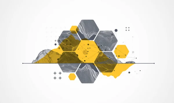 Technologie Scientifique Moderne Fond Abstrait Utilisant Des Formes Hexagonales Illustration — Image vectorielle
