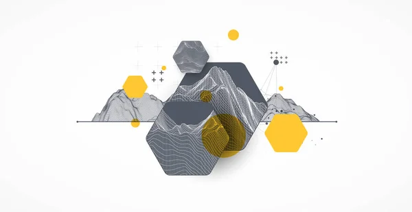 Technologie Scientifique Moderne Fond Abstrait Utilisant Des Formes Hexagonales Illustration — Image vectorielle