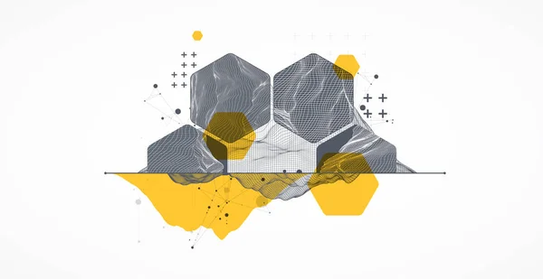 Moderní Věda Technologie Abstraktní Pozadí Pomocí Šestiúhelníkových Tvarů Ilustrace Povrchu — Stockový vektor