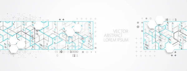 Abstrakt Horisontell Teknik Bakgrund Kommunikationskoncept Futuristisk Digital Innovationsbakgrund Vektorillustration — Stock vektor