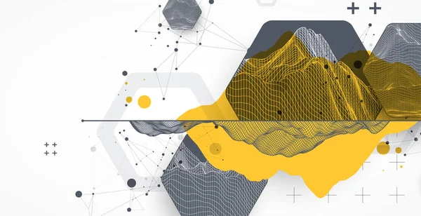 Сучасні Наукові Технології Абстрактний Фон Використанням Гексагональних Форм Ілюстрація Поверхні — стоковий вектор
