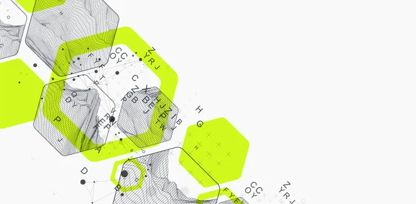 Современная Наука Технология Абстрактного Фона Использованием Шестиугольных Форм Иллюстрация Точечной — стоковый вектор