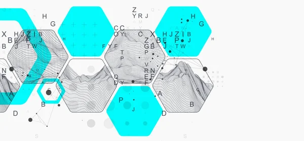 Moderní Věda Nebo Technologie Abstraktní Pozadí Pomocí Šestiúhelníkových Tvarů Ilustrace — Stockový vektor