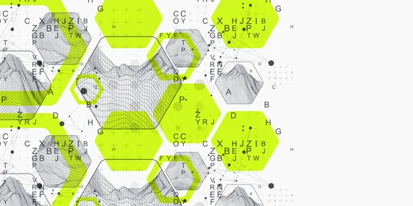 Ciencia Moderna Tecnología Fondo Abstracto Utilizando Formas Hexagonales Ilustración Superficie — Archivo Imágenes Vectoriales