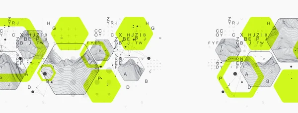 Ciencia Moderna Tecnología Fondo Abstracto Utilizando Formas Hexagonales Ilustración Superficie — Archivo Imágenes Vectoriales