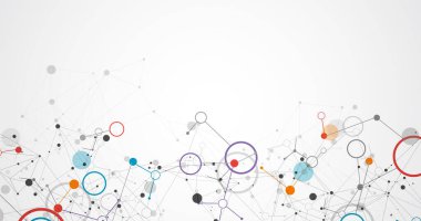 Bilim ve teknoloji sunumu için şablon. Pleksus biçimi arkaplanı.