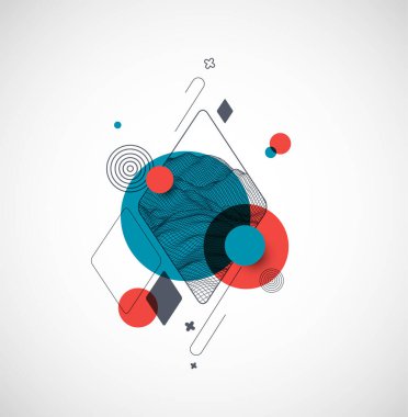 Modern bilim ya da teknoloji soyut arka plan. Kablo çerçeve yüzey çizimi. Vektör.