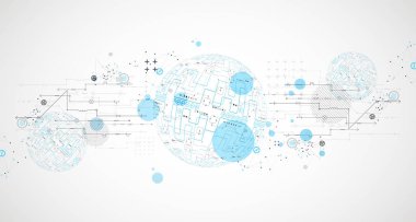 Soyut teknoloji küresi arka planı. Genel ağ kutsaması.