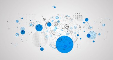 Soyut teknoloji küresi arka planı. Genel ağ kutsaması.