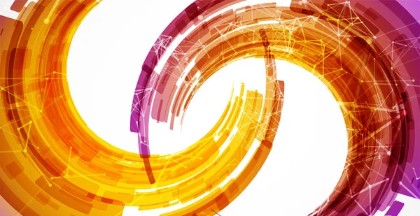 Αφηρημένο Φόντο Τεχνολογικοί Χρωματισμένοι Κύκλοι Εφέ Πλεξιγκλάς — Διανυσματικό Αρχείο