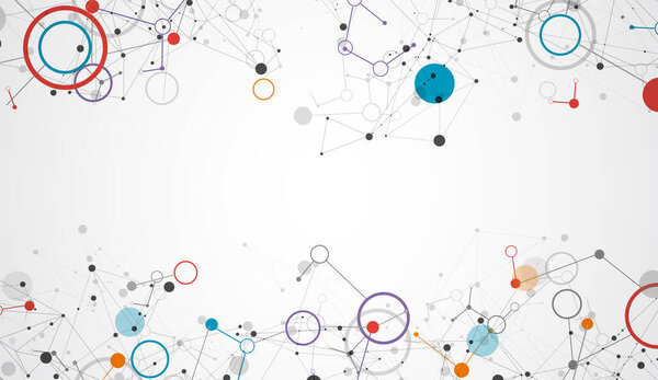 Template for science and technology presentation. Plexus style background.