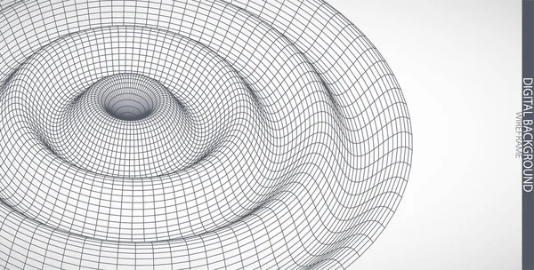 波の抽象的な背景 3D表面 科学技術プレゼンテーションのためのテンプレート — ストックベクタ