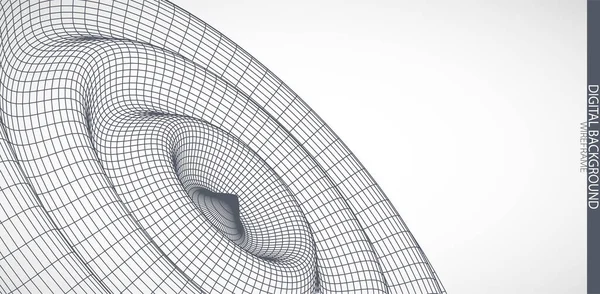 波の抽象的な背景 3D表面 科学技術プレゼンテーションのためのテンプレート — ストックベクタ