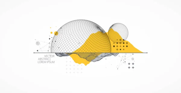 Thème Sphère Avec Des Lignes Connectées Arrière Plan Style Technologique — Image vectorielle