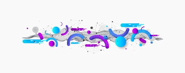 Fond Coloré Abstrait Wireframe Design Couverture Fluide Mode — Image vectorielle