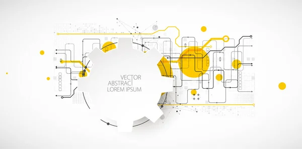 Concept Technologie Abstrait Circuit Fond Ordinateur Élevé Illustration Vectorielle Avec — Image vectorielle