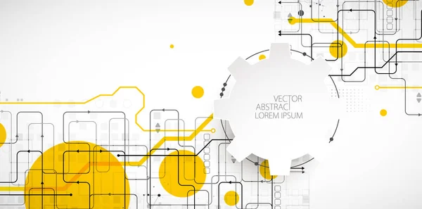Concepto Tecnología Abstracta Placa Circuito Alto Fondo Computadora Ilustración Vectorial — Vector de stock