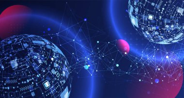 Soyut teknoloji küresi arka planı. Genel ağ kavramı. 